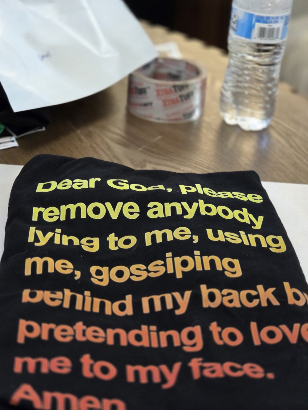Black Graphic Tee with Multicolor Text